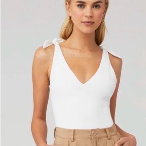 White Show Me Your MuMu Kyle Tie-Shoulder V-Neck Tank Top - Women